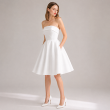 Load image into Gallery viewer, The Coris White Short Tube Dress