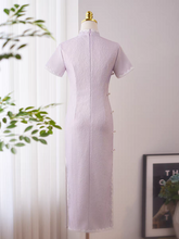 Load image into Gallery viewer, The Leona Lilac Cheongsam Gown - WeddingConfetti