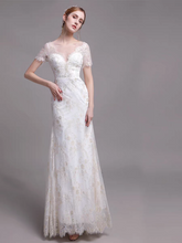 Load image into Gallery viewer, The Riley Wedding Bridal Short Sleeves Gown - WeddingConfetti