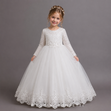 Load image into Gallery viewer, The Janny Flower Girl Dress (Long Sleeves) (Available in 4 colours) - WeddingConfetti