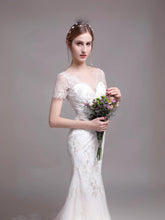 Load image into Gallery viewer, The Riley Wedding Bridal Short Sleeves Gown - WeddingConfetti