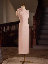 Load image into Gallery viewer, The Chiquita Pink Halter Cheongsam Gown - WeddingConfetti