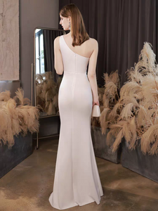 The Ixoria White Toga Evening Cut Out Mermaid Dress