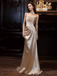 The Kali Evening Gold Sleeveless Dress