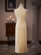 Load image into Gallery viewer, The Peony Yellow Cheongsam Gown - WeddingConfetti
