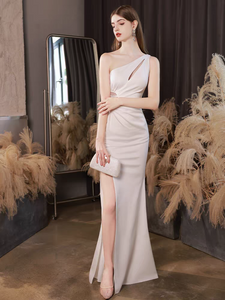 The Ixoria White Toga Evening Cut Out Mermaid Dress