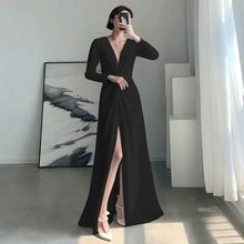 Load image into Gallery viewer, The Yvellte Evening Long Sleeves Mermaid Dress (Available in 2 Colours)