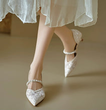 Load image into Gallery viewer, The Aspher Wedding Bridal Silver Heels