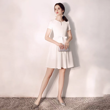 Load image into Gallery viewer, The Rishella Wedding Bridal White Short Sleeve Dress