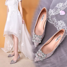 Load image into Gallery viewer, The Pentunia Wedding Bridal Crystal Flats (Available in 2 colours)