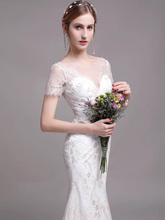 Load image into Gallery viewer, The Riley Wedding Bridal Short Sleeves Gown - WeddingConfetti