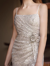Load image into Gallery viewer, The Sleeveless High Slit Sequined Dress (Available in 2 Colours)