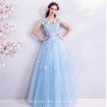 Load image into Gallery viewer, The Mikayla Allure Blue Sleeveless Gown