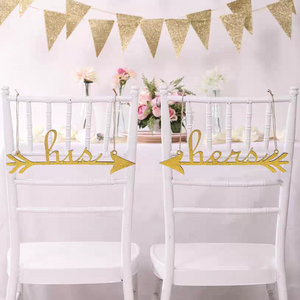 Wedding Decor - Her & His Chair Sign / Photography Prop - WeddingConfetti