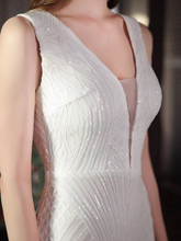Load image into Gallery viewer, The Loretta White Sleeveless Mermaid Gown