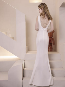 The Lalitha White Sleeveless Dress (With Back Details)