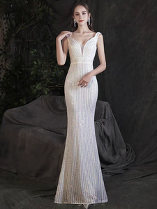 The Lerenta White Sequined Dress