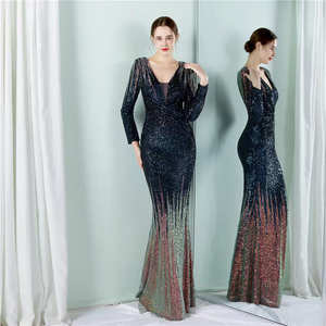 The Pandora Red/ Champagne Gold/Blue/Green/Black Long Sleeves Glitter Dress (Available in 5 colours)
