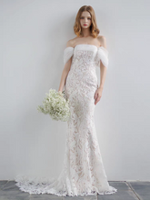Load image into Gallery viewer, The Canary Wedding Bridal Off Shoulder Lace Tulle Gown