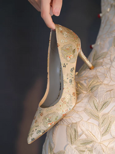 The Yuan Oriental Floral Heels