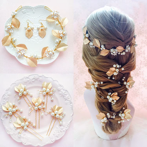 Bridal Hairpiece/Earrings/Clips Set