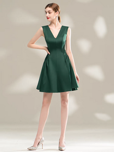 The Sapphire Green Sleeveless Tea Length Dress