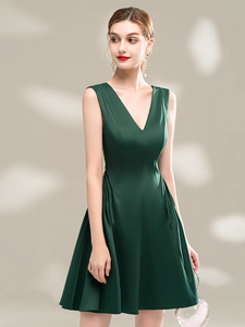 The Sapphire Green Sleeveless Tea Length Dress