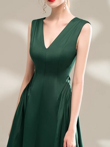 The Sapphire Green Sleeveless Tea Length Dress