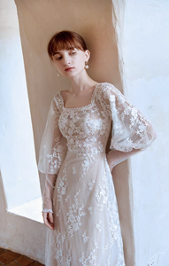 The Dorothea Wedding Bridal Flare Sleeves Gown