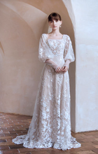 Load image into Gallery viewer, The Dorothea Wedding Bridal Flare Sleeves Gown