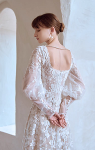 The Dorothea Wedding Bridal Flare Sleeves Gown