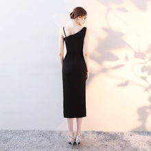 Load image into Gallery viewer, The Casey Black Midi Toga Dress