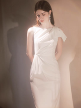 Load image into Gallery viewer, The Tessa White Ruched Dress