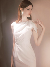 Load image into Gallery viewer, The Tessa White Ruched Dress