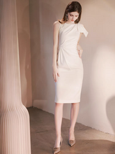 Load image into Gallery viewer, The Tessa White Ruched Dress