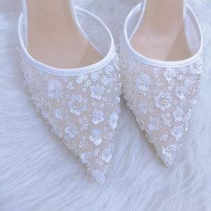 The Aoyama White Bridal Heels