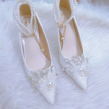 Load image into Gallery viewer, The Rhonda White Bridal Heels