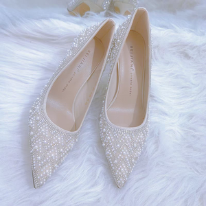 The Rhesea White Bridal Heels