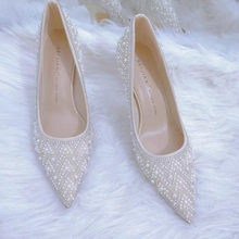 Load image into Gallery viewer, The Rhesea White Bridal Heels