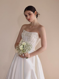 The Faithlynn Wedding Bridal Straight Tube Gown