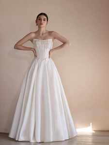 The Faithlynn Wedding Bridal Straight Tube Gown