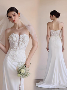 The Finley Wedding Bridal Floral Heart Shape Tube Gown