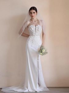 The Finley Wedding Bridal Floral Heart Shape Tube Gown