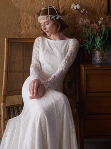 The Lloyd Wedding Bridal Long Sleeve Lace Dress