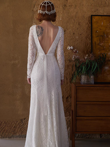 The Lloyd Wedding Bridal Long Sleeve Lace Dress