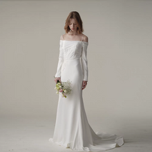 Load image into Gallery viewer, The Stirling Wedding Bridal Off Shoulder Long Sleeves Gown