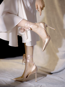 The Isabelle Champagne Lace Up Heels (Available in 3 Colours)