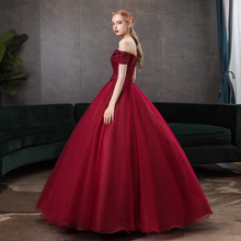 Load image into Gallery viewer, The Melvy Red Off Shoulder Ball Gown (Available in 3 Colours)