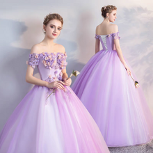 Load image into Gallery viewer, The Merilyn Lilac Off Shoulder Ball Gown (Available in 2 Colours)