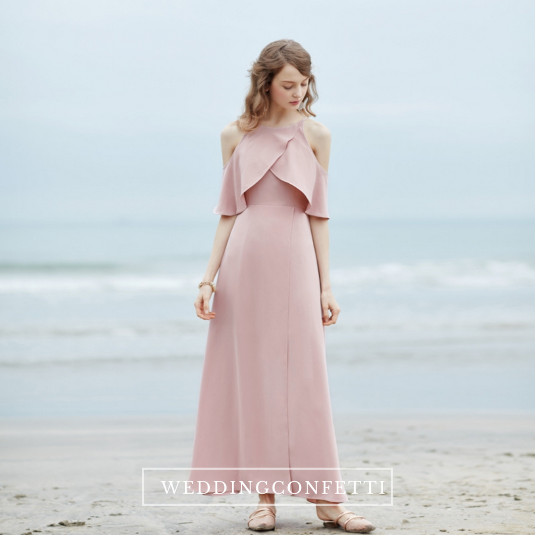 The Raylie Cold Off Shoulder Chiffon Dress (Customisable)